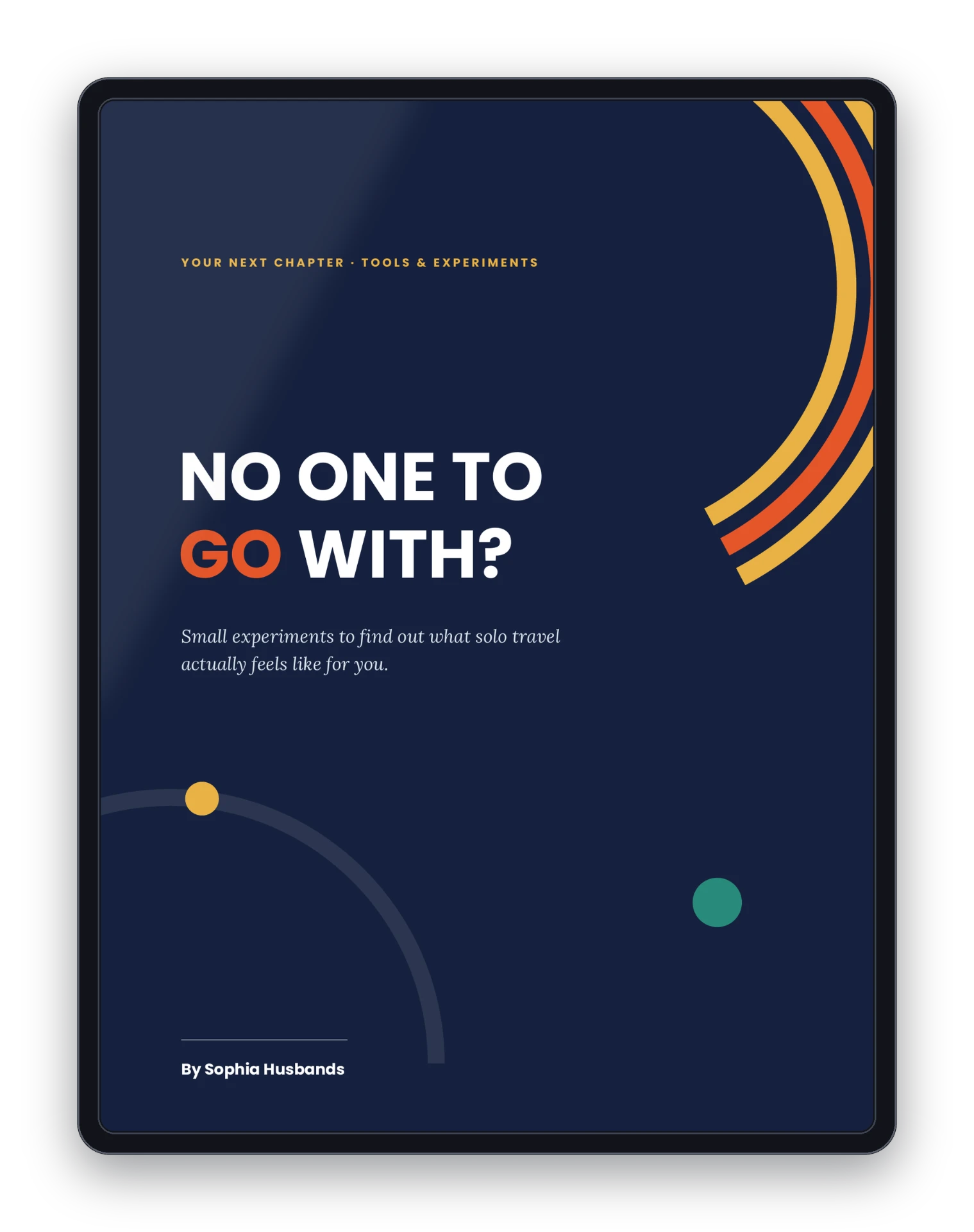 No One To Go With? workbook cover shown on a tablet